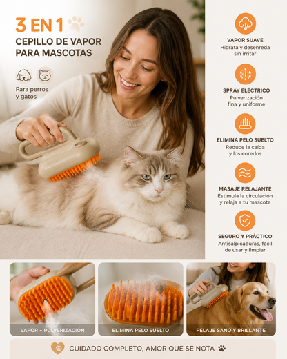 Cepillo de vapor 3 en 1